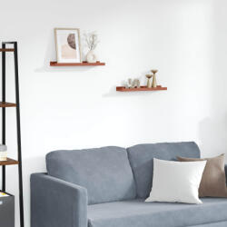 vidaXL Falpolc Polcokkal Tárolóval 2 Pcs Piros 40 x 9 x 3 cm Faanyag