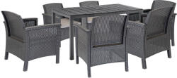 Leziter Set de mobilier de grădină Meda 6+1 grafit (LBITU-GRA_LBIVSZ-GRA_6)