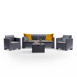 Leziter Set mobilier de grădină Nero cu 5 locuri, grafit (LBIN5GAR-GRA)
