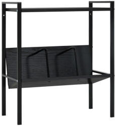 vidaXL 2 Szintes Fekete Szerelt Fa Könyvespolc 52 x 28 x 59 cm