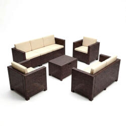 Leziter City II Mare 7 locuri set de mobilier de gradina maro (LBIC5GAR-BAR_LBICSZ-BAR_2)