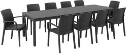 Leziter Set de mobilier de grădină Letta II 10+1 grafit (LBITUD-GRA_LBIVERGR_10_2)