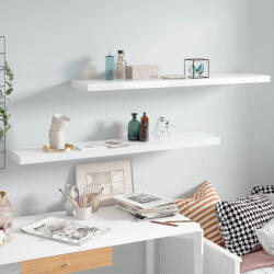 vidaXL 2 db Magasfényű Fehér Mdf Lebegő Fali Polc 120x23, 5x3, 8 cm