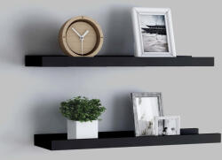 vidaXL 2 db Fekete Mdf Szegélypolc Képkeretekhez 40x9x3 cm