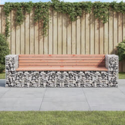 vidaXL tömör duglászfenyő gabion kerti pad 244 x 71 x 65, 5 cm