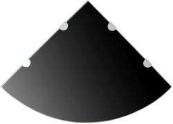 vidaXL 2 db Fekete Üveg Sarokpolc Krómtartóval 45x45 cm