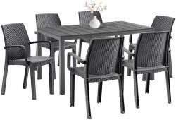 Leziter Indy 6+1 kerti bútor garnitúra szett grafit (LBITU-GRA_LBIVERGR_6) - leziter