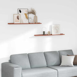 vidaXL Falpolc Polcokkal Tárolóval 2 Pcs Piros 100 x 9 x 3 cm Faanyag