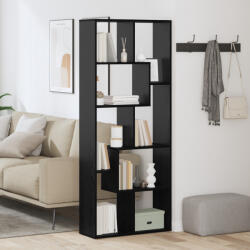 vidaXL Falat Elválasztó Könyvespolc Fekete Tölgy 67x25x161.5 cm Szerelt Fa