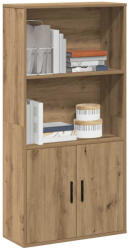 vidaXL Kézműves Tölgy Színű Szerelt Fa Könyvespolc 60x24x120 cm