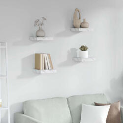 vidaXL Falpolc Tárolóval 4 Pcs Fehér Márvány 23 x 23, 5 x 4 cm Faanyag