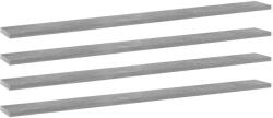 vidaXL 4 db Betonszürke Szerelt Fa Könyvespolc 100x10x1, 5 cm
