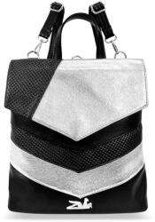 ZELLIA Női Hátizsák 24031 Fekete-Ezüst - Rombus-Bari - (ZLK-24031-78925717)