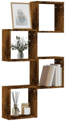 vidaXL 4 db Füstös Tölgy Színű Fali Kockapolc 30x15x30 cm