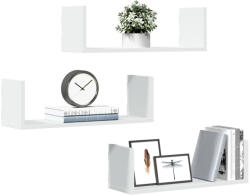 vidaXL 3 db Fehér Szerelt Fa Fali Polc 58x18x18 cm
