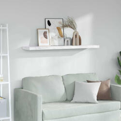 vidaXL Falpolc Tárolóval Fehér Márvány 120 x 23, 5 x 4 cm Faanyag