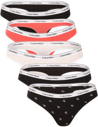 Calvin Klein 5PACK tanga damă Calvin Klein multicolor (QD5221-3IX) S (184592)