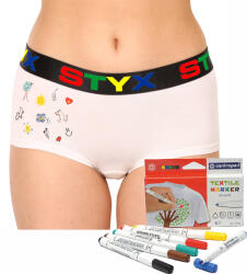 Styx Chiloți de damă Styx cu picior alb + markere textile (INF1061) XL (173911)