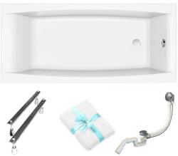 Cersanit Téglalap alakú akril kád Cersanit Virgo 170x75 szifon láb törölköző 4in1 (S301-045)