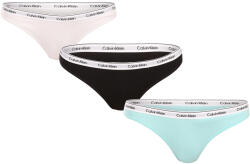 Calvin Klein 3PACK tanga damă Calvin Klein multicolor (QD5209E-WAC) S (182242)
