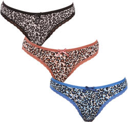 Fine Woman 3PACK chiloți tanga damă Fine woman multicolorați (808-A) XL (174841)