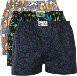 Styx 3PACK boxeri largi bărbați Styx art elastic clasic multicolore (3A13719) S (185287)