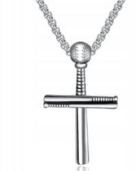  Acél keresztes nyaklánc ezüst KP-22845