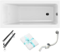 Cersanit Crea Slim téglalap alakú akril kád 160x75 lábszifon törölköző (S301225)