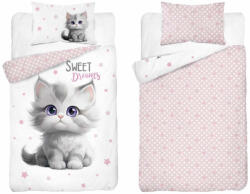  Pamut ágynemű huzat 90*120 cm - Cica rózsaszín