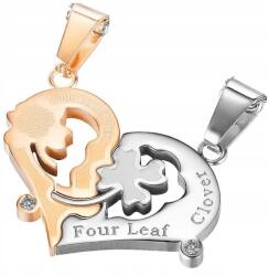  Négylevelű lóhere lánc medál arany/ezüst KP-24093