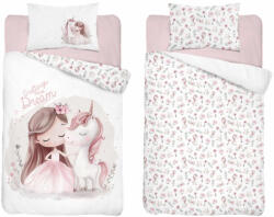  Pamut ágynemű huzat 90*120 cm - Egyszarvú rózsaszín