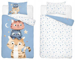  Pamut ágynemű huzat 90*120 cm - Cuki Cicák kék