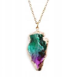  Kristályos Köves Nyaklánc Zöld/Lila KP-21754