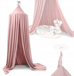  Babaágy fölé lógó baldachin, világos rózsaszín (KX6104_2)