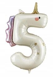 Party Deco Unikornis alakú fólia lufi 5 Születésnap