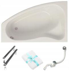 Cersanit Aszimmetrikus kád Cersanit Sicilia 160x100 Bal láb szifon törölköző (S301-036)