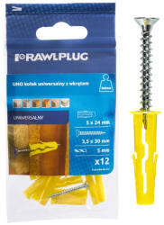 Koelner - Rawlplug UNO univerzális műanyag tipli 5x24mm süllyesztett fejű csavarral 4x35mm - bakonykotoelem - 619 Ft