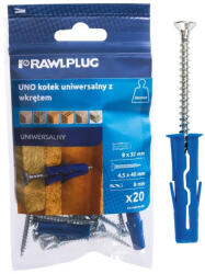 Koelner - Rawlplug UNO univerzális műanyag tipli 8x32mm süllyesztett fejű csavarral 4, 5x40mm - bakonykotoelem - 627 Ft