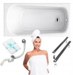 Cersanit Téglalap alakú akril kád Cersanit Nao 140x70 lábszifon törölköző (S301-247)