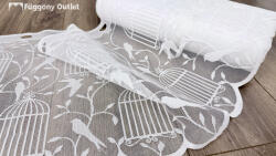 fuggonyoutlet Méteráru, Vitrázs Függöny, Kanári, fehér, 40 cm