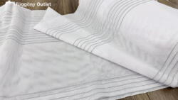 fuggonyoutlet Méteráru, Vitrázs Függöny, ezüst csíkos fehér, 91 cm