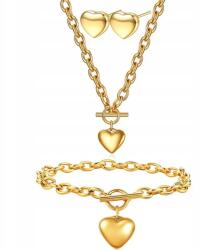  Egyszerű Szív Szett Arany KP-34206 (KP-34206)