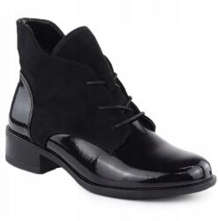 Jezzi Női bélelt bakancs lakkozott fekete Jezzi ASA198-15 36 (ASA198-15 CZARNY 36-41 25)