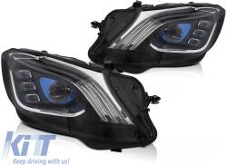  LED tuning headlight set suitable for Mercedes S-Class W222 sedan with front bumper 2013-2017 with black base, with dynamic turn signals, with "Welcome" function, left and right (ABMEHX6010667)