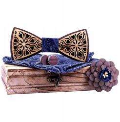  Csokornyakkendő bross szettel kék/fekete KP-30918 (KP-30918)