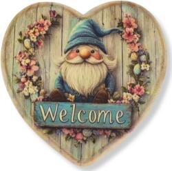  Nyomtatott natúr szív peremes - Kék manós