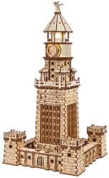 UGears Puzzle 3D, Lighthouse of Alexandria Model, Ugears, lemn, 340 piese