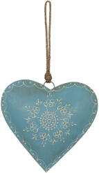 Clayre & Eef Decoratiune Inimioara metal albastru crem 20x1x20 cm (6Y4815LX)