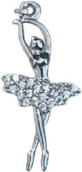 Flippy Pandantiv, Jolie Silver, Argint 925, Model Balerina cu Zirconii, 27 x 10 mm, 1.1 g (teo-06641)