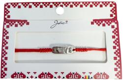 Flippy Martisor tip Bratara cu Pandantiv Metalic, Jolie, cu Snur Textil Rosu Impletit, Model Love, Dimensiune Reglabila, Ambalata Individual (teo-165992)